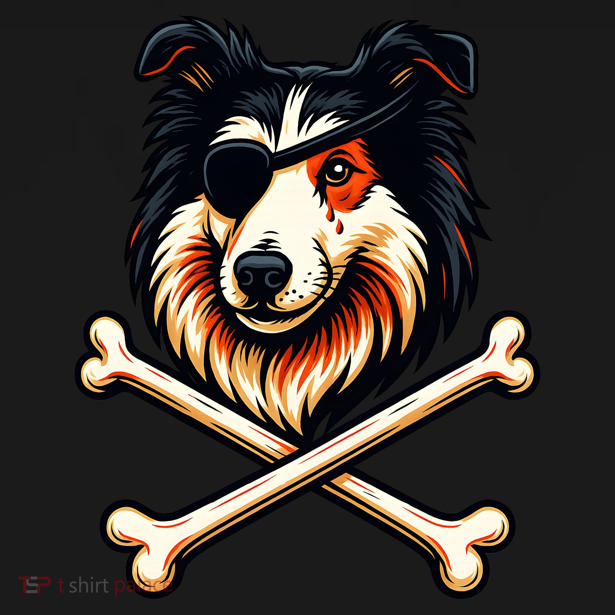Pirate Collie Crossbones Cute Dog Funny Backpack