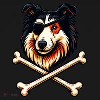 Pirate Collie Crossbones Cute Dog Funny Bucket Hat thumb 4