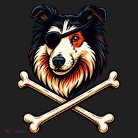 Pirate Collie Crossbones Cute Dog Funny Beanie thumb 2