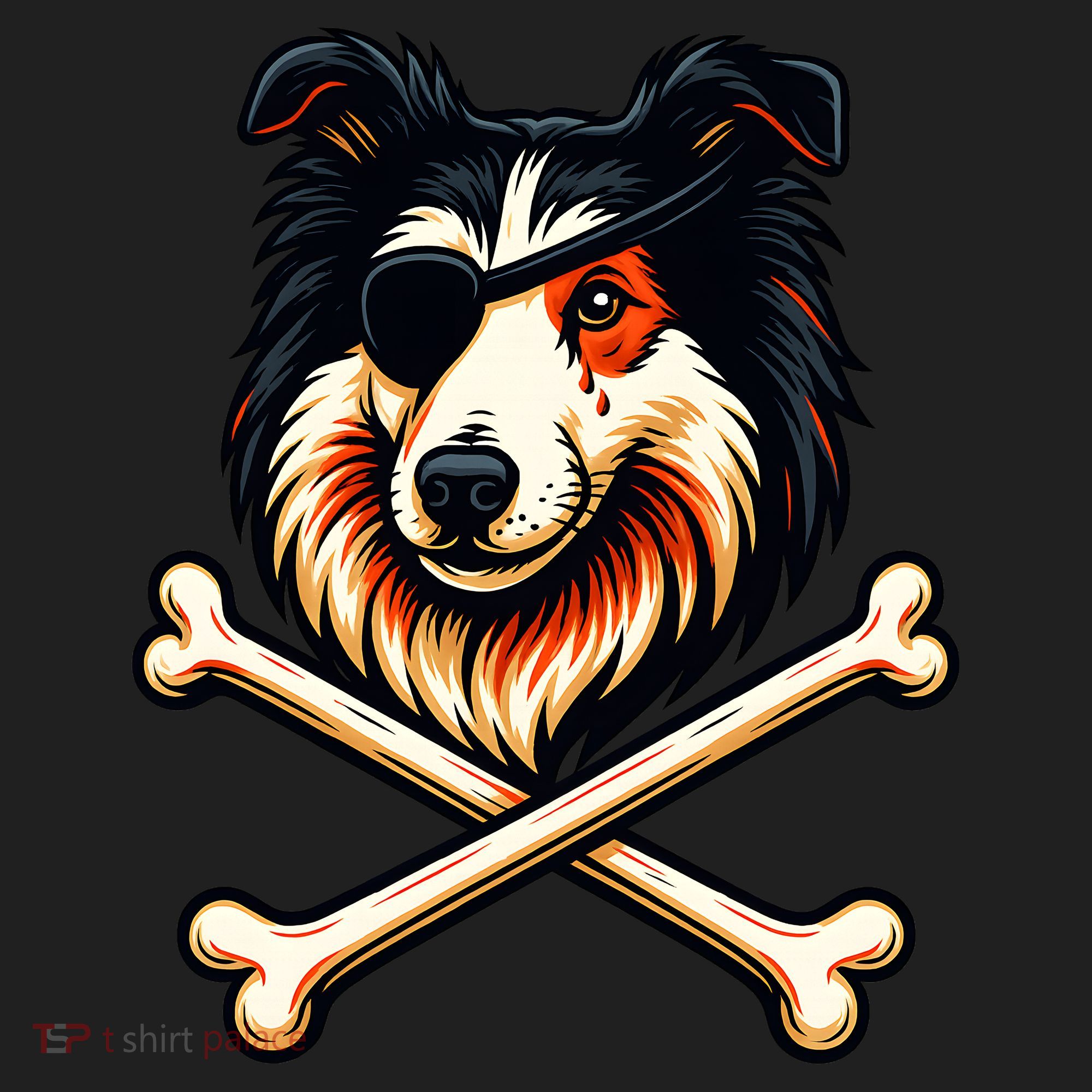 Pirate Collie Crossbones Cute Dog Funny Beanie