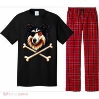 Pirate Collie Crossbones Cute Dog Funny Pajama Set thumb 0