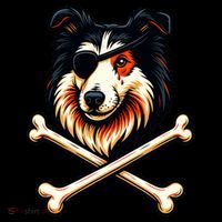 Pirate Collie Crossbones Cute Dog Funny Women's Hoodie thumb 2