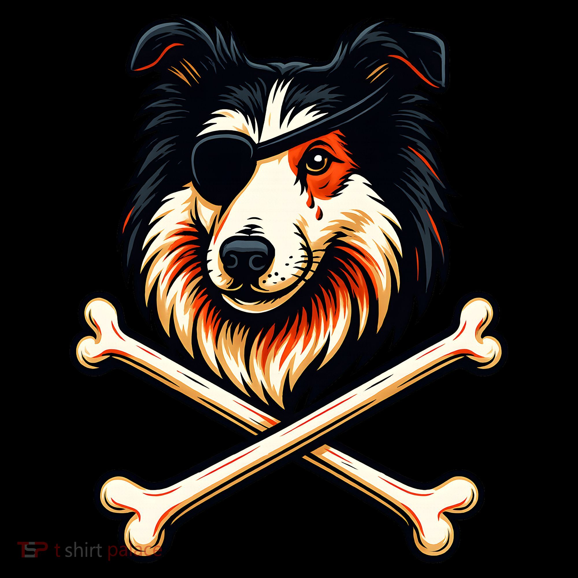 Pirate Collie Crossbones Cute Dog Funny Women's Hoodie