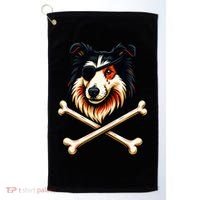 Pirate Collie Crossbones Cute Dog Funny Golf Towel thumb 0