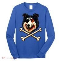 Pirate Collie Crossbones Cute Dog Funny Long Sleeve Shirt thumb 0