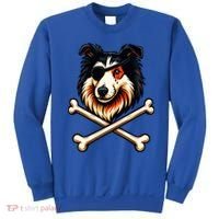 Pirate Collie Crossbones Cute Dog Funny Sweatshirt thumb 0