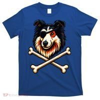 Pirate Collie Crossbones Cute Dog Funny T-Shirt thumb 0