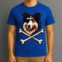 Pirate Collie Crossbones Cute Dog Funny T-Shirt thumb 3