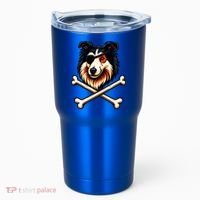 Pirate Collie Crossbones Cute Dog Funny Tumbler thumb 0