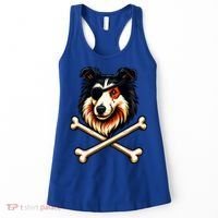 Pirate Collie Crossbones Cute Dog Funny Women's Tank Top thumb 0