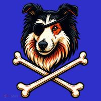 Pirate Collie Crossbones Cute Dog Funny Women's Tank Top thumb 5