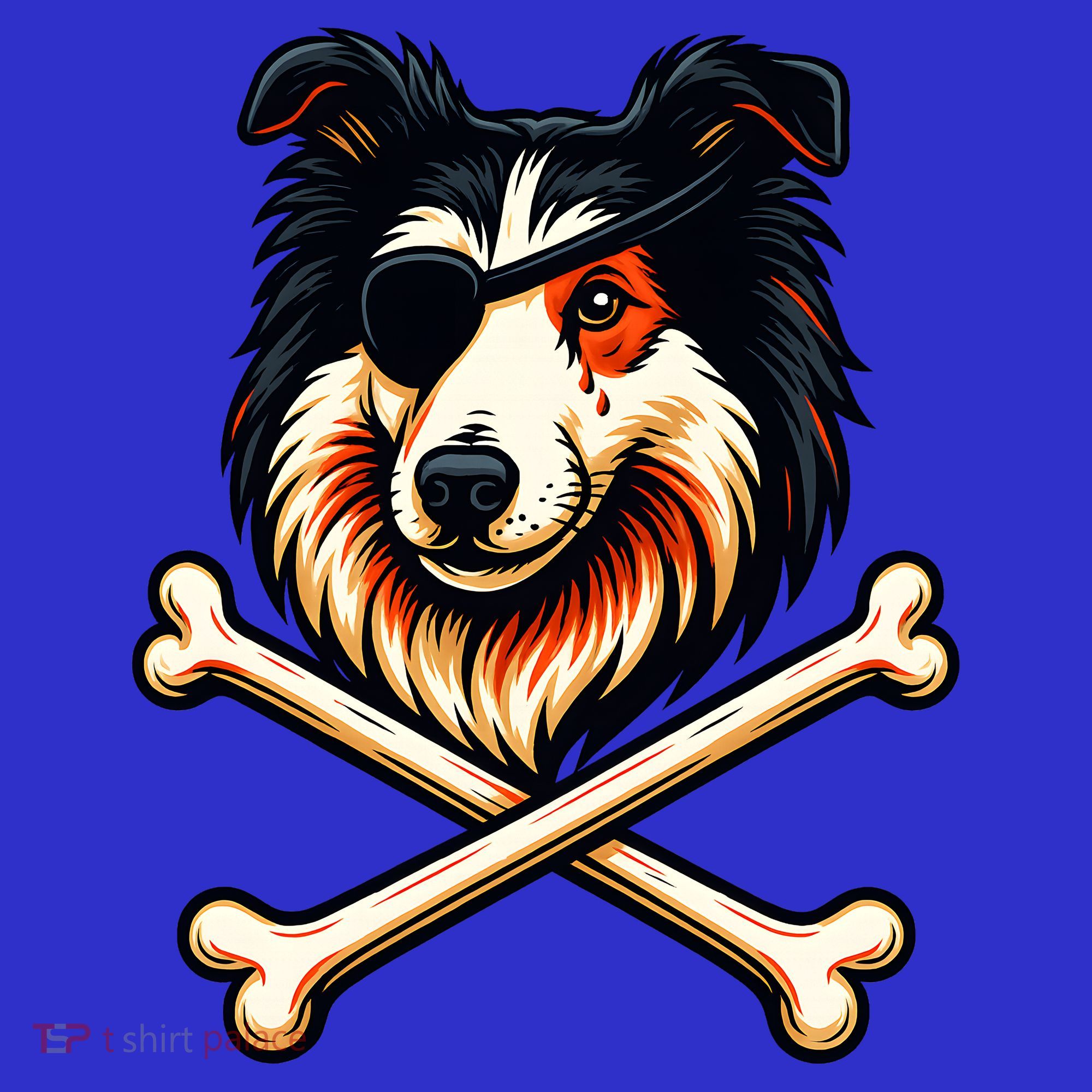 Pirate Collie Crossbones Cute Dog Funny Women's Tank Top