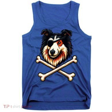 Pirate Collie Crossbones Cute Dog Funny Tank Top