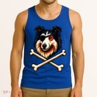 Pirate Collie Crossbones Cute Dog Funny Tank Top thumb 3