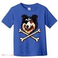 Pirate Collie Crossbones Cute Dog Funny Toddler T-Shirt thumb 0