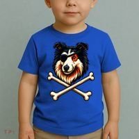 Pirate Collie Crossbones Cute Dog Funny Toddler T-Shirt thumb 2