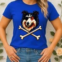 Pirate Collie Crossbones Cute Dog Funny Women's T-Shirt thumb 2