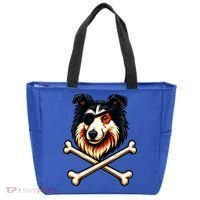 Pirate Collie Crossbones Cute Dog Funny Tote Bag thumb 0