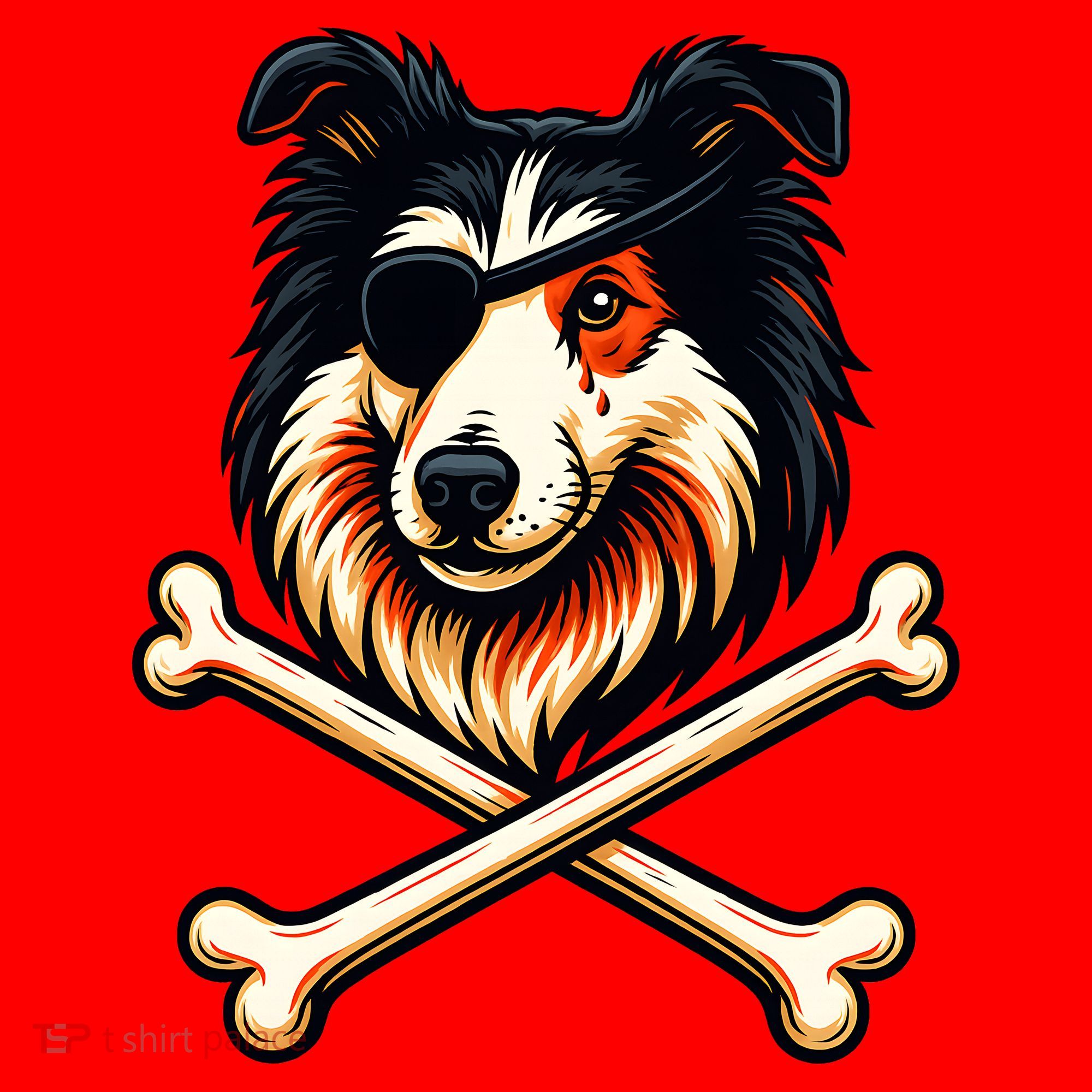 Pirate Collie Crossbones Cute Dog Funny Santa Hat