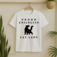 Proud Childless Cat Lady Kamala 2024 Election Political T-Shirt thumb 2
