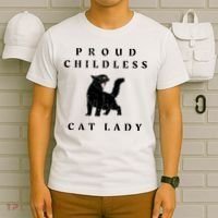 Proud Childless Cat Lady Kamala 2024 Election Political T-Shirt thumb 6