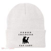 Proud Childless Cat Lady Kamala 2024 Election Political Beanie thumb 0
