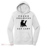 Proud Childless Cat Lady Kamala 2024 Election Political Women's Hoodie thumb 0