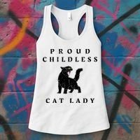 Proud Childless Cat Lady Kamala 2024 Election Political Women's Tank Top thumb 3
