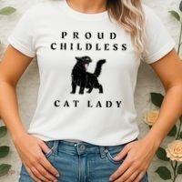 Proud Childless Cat Lady Kamala 2024 Election Political Women's T-Shirt thumb 2