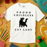 Proud Childless Cat Lady Kamala 2024 Election Political Kids T-Shirt thumb 3