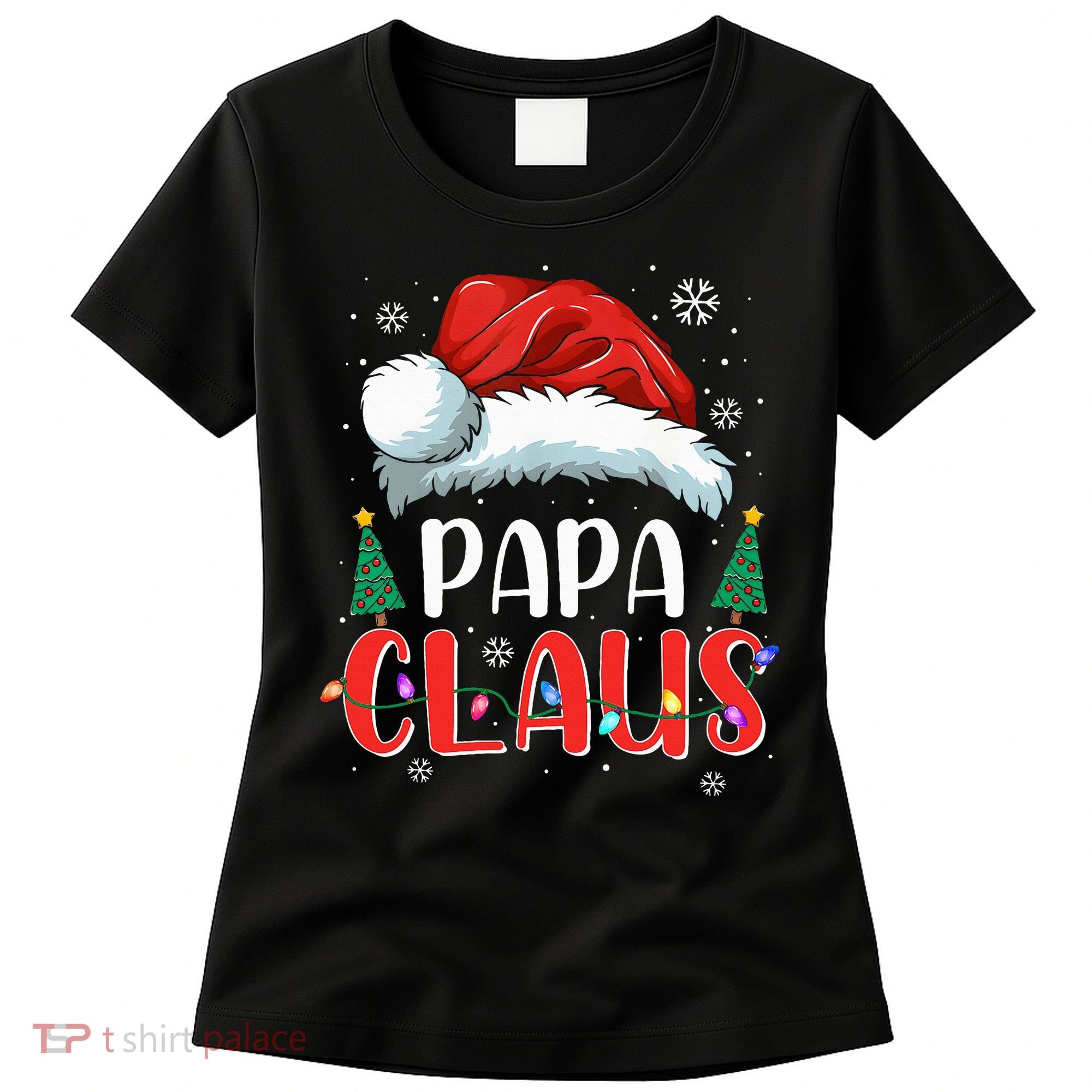 Papa Claus Christmas Lights Pajama Family Matching Women's T-Shirt