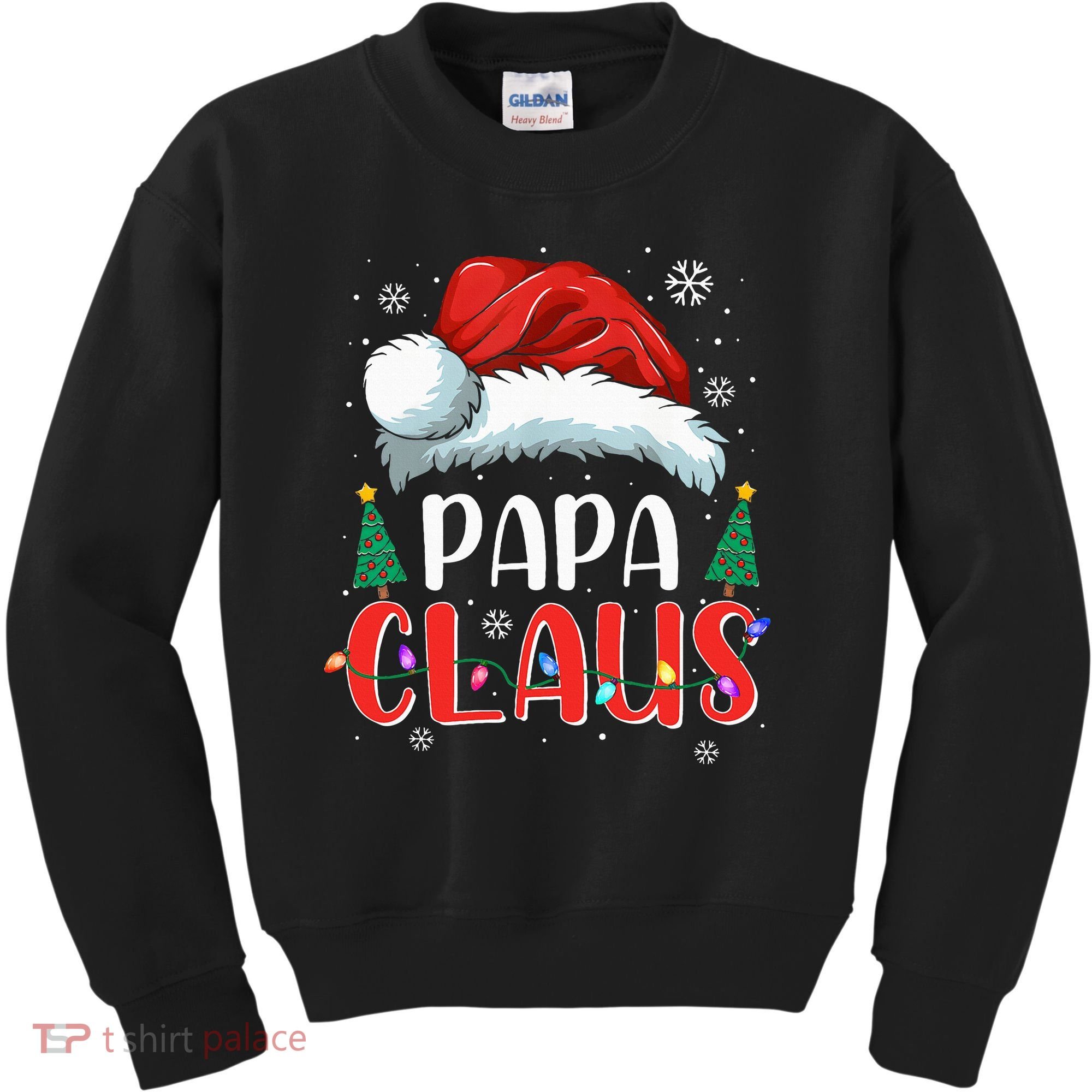 Papa Claus Christmas Lights Pajama Family Matching Kids Sweatshirt