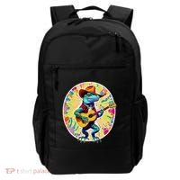 Psychedelic Country Cow Iguana Lizard Playing Guitar Backpack thumb 0