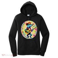 Psychedelic Country Cow Iguana Lizard Playing Guitar Women's Hoodie thumb 0