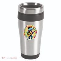 Psychedelic Country Cow Iguana Lizard Playing Guitar 16oz Travel Tumbler thumb 0