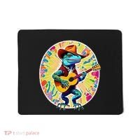 Psychedelic Country Cow Iguana Lizard Playing Guitar Mousepad thumb 0