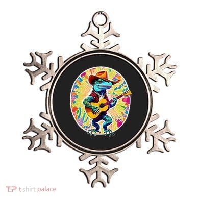 Psychedelic Country Cow Iguana Lizard Playing Guitar Ornament
