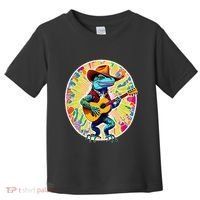 Psychedelic Country Cow Iguana Lizard Playing Guitar Toddler T-Shirt thumb 0