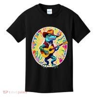 Psychedelic Country Cow Iguana Lizard Playing Guitar Kids T-Shirt thumb 0