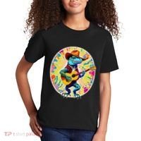 Psychedelic Country Cow Iguana Lizard Playing Guitar Kids T-Shirt thumb 2