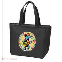 Psychedelic Country Cow Iguana Lizard Playing Guitar Tote Bag thumb 3