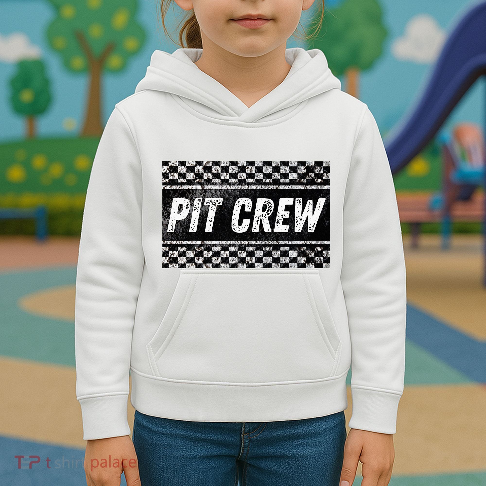 Pit Crew Costume For Racing Car Parties Kids Hoodie