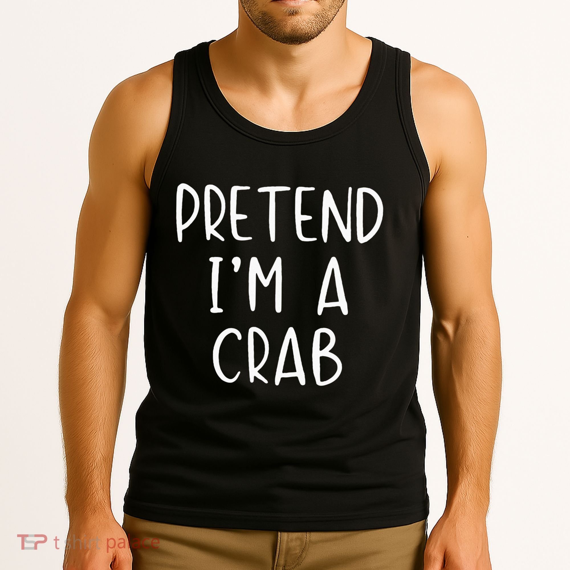 Pretend Crab Costume Halloween Lazy Easy Tank Top