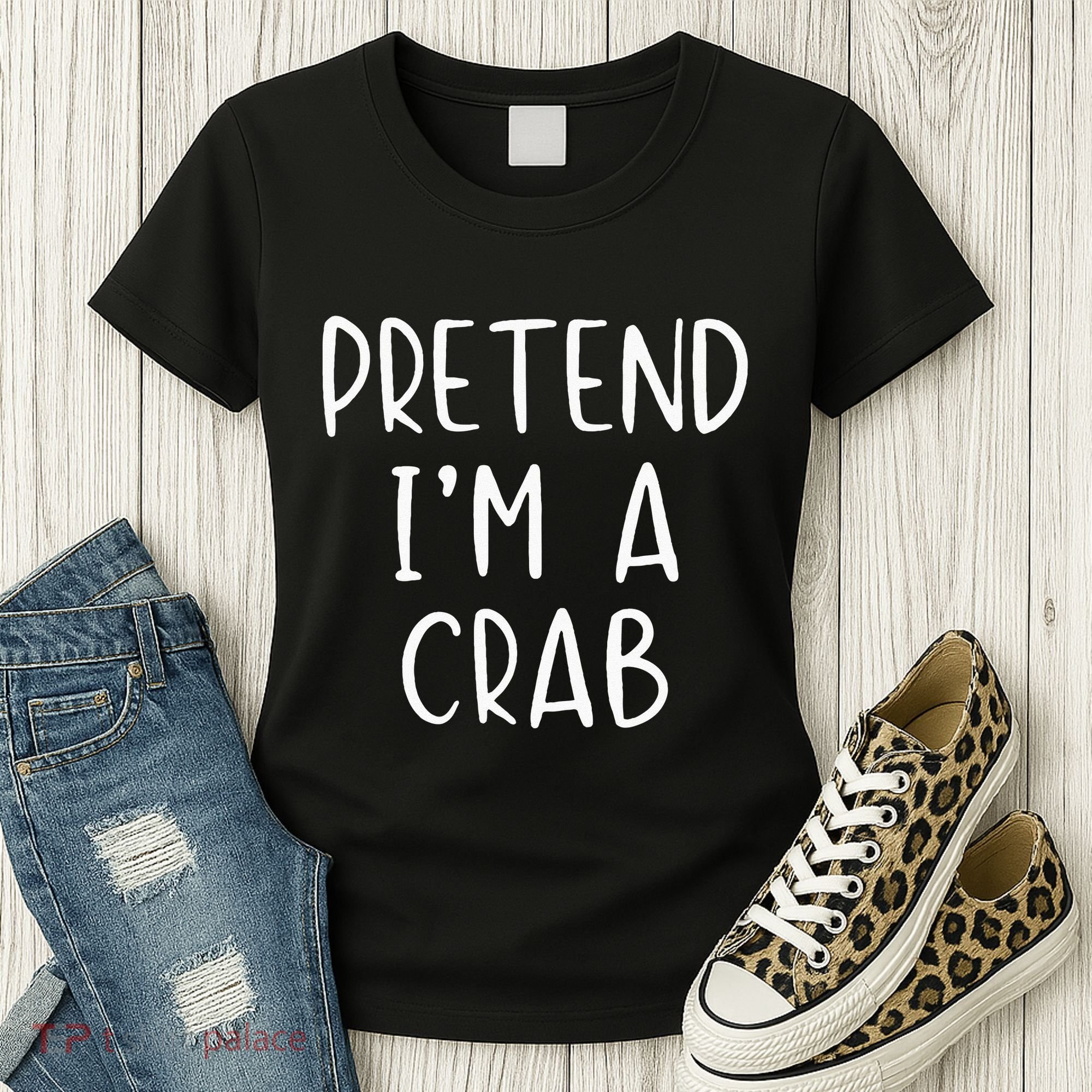 Pretend Crab Costume Halloween Lazy Easy Women's T-Shirt