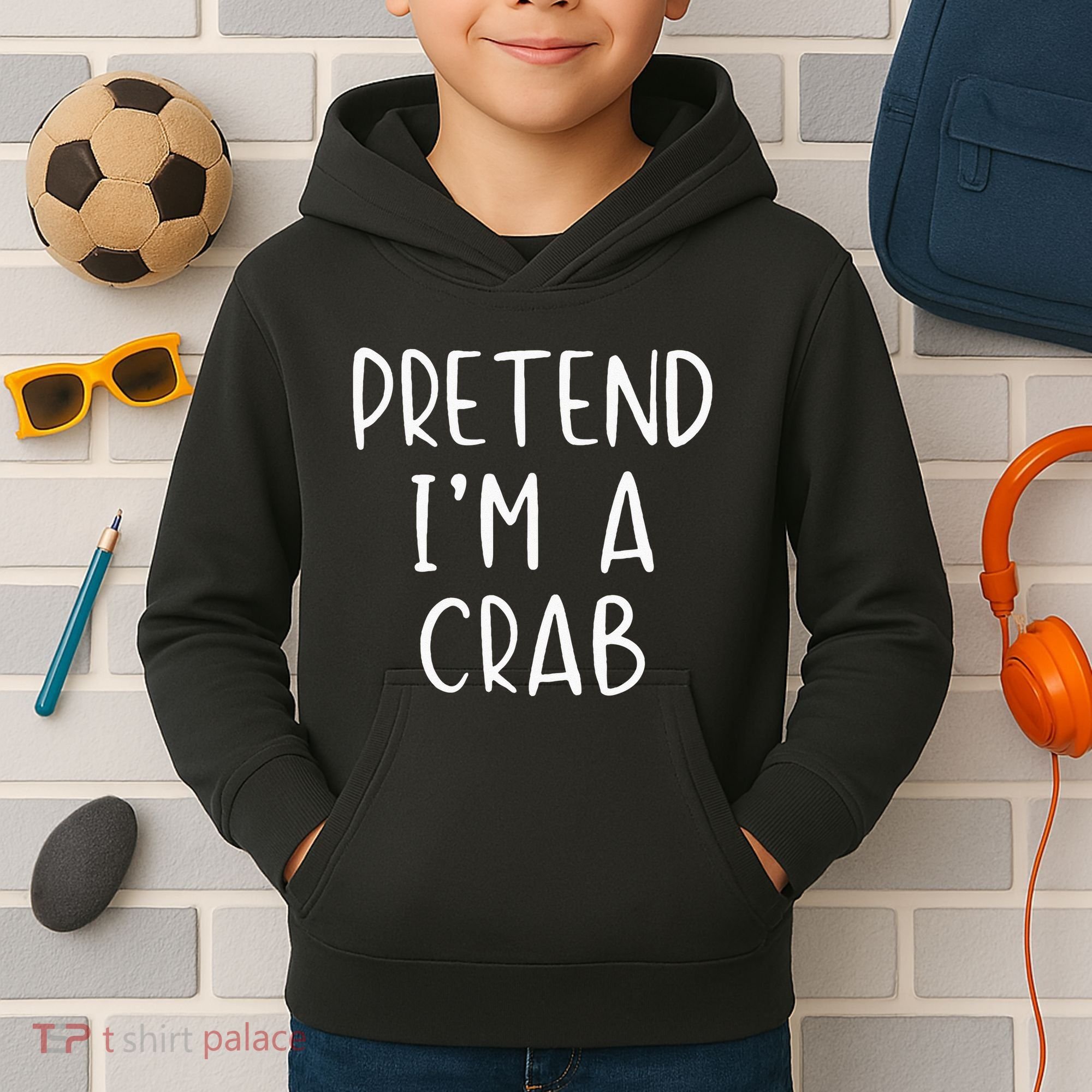 Pretend Crab Costume Halloween Lazy Easy Kids Hoodie