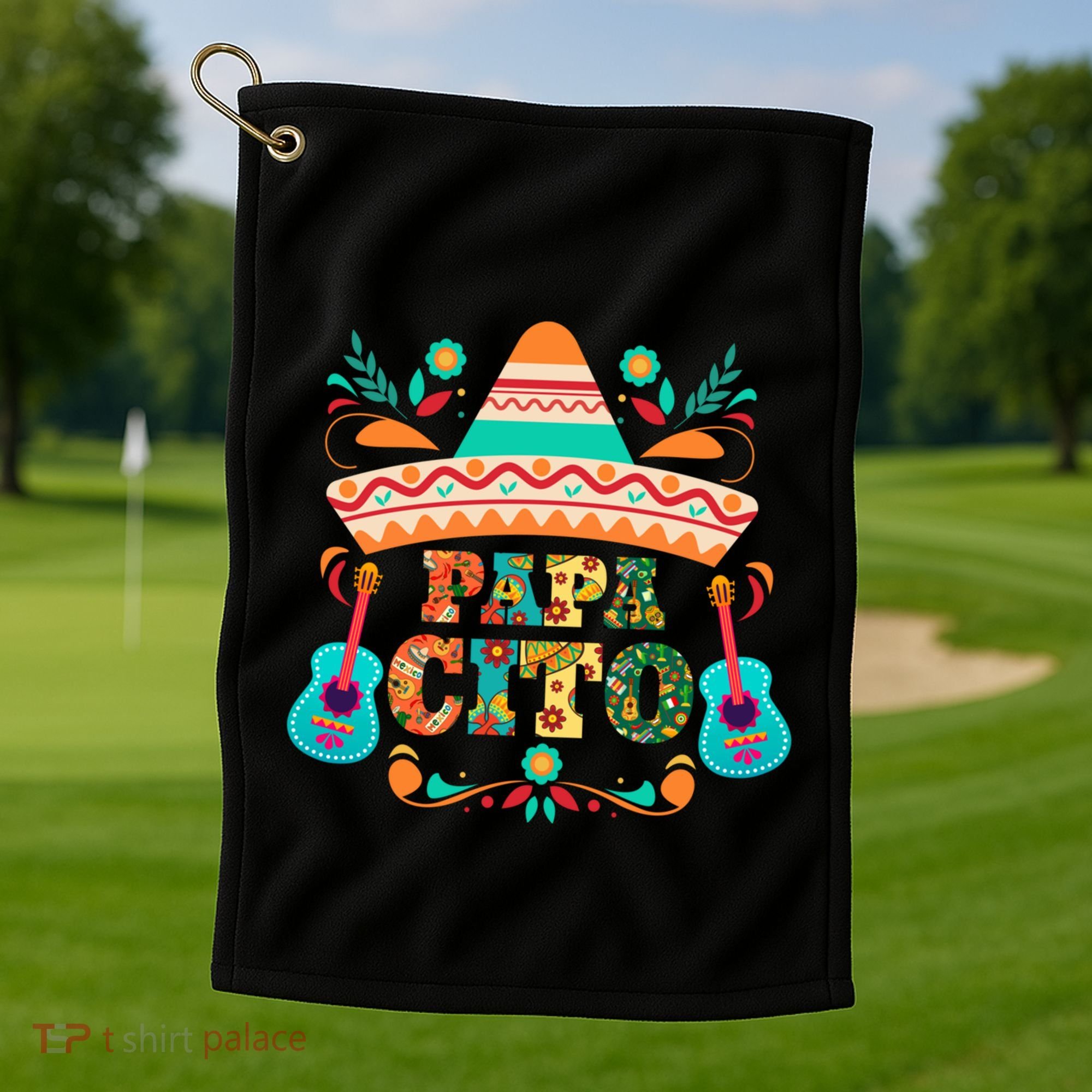 Papa Cito Cinco De Mayo Funny Music Graphic Cute Gift Golf Towel