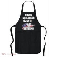 Proud Childless Cat Lady And Veteran Apron thumb 0