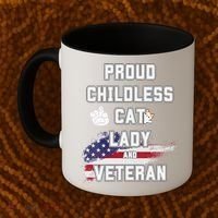 Proud Childless Cat Lady And Veteran Coffee Mug thumb 2