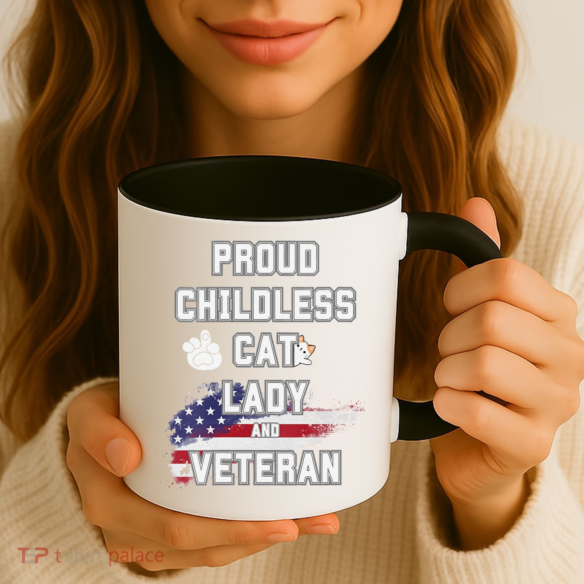 Proud Childless Cat Lady And Veteran Coffee Mug