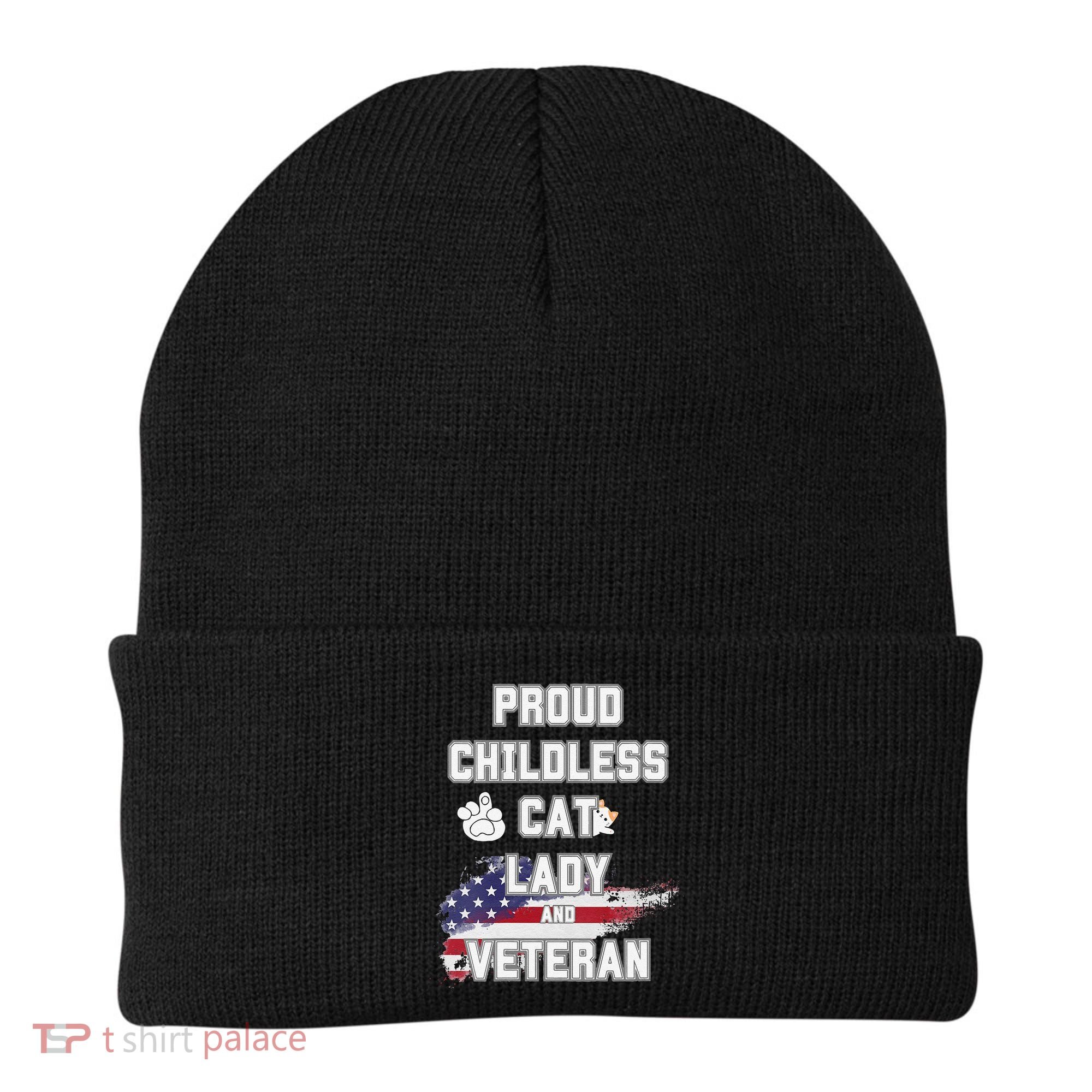 Proud Childless Cat Lady And Veteran Beanie